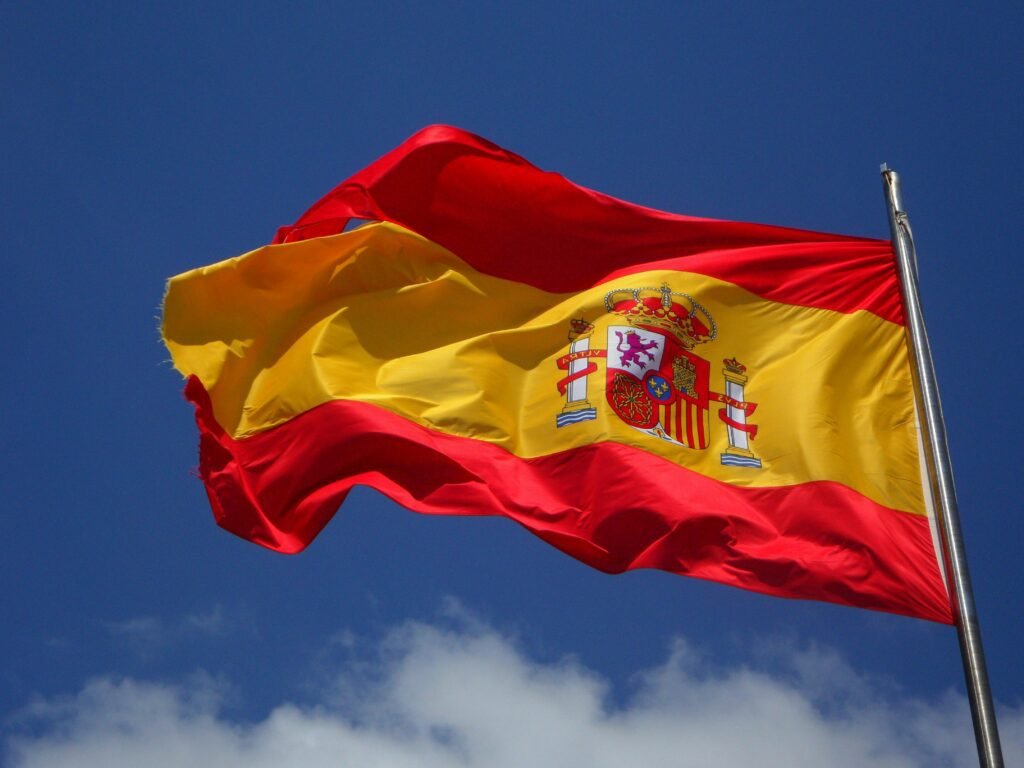 Spain Flag in Pole