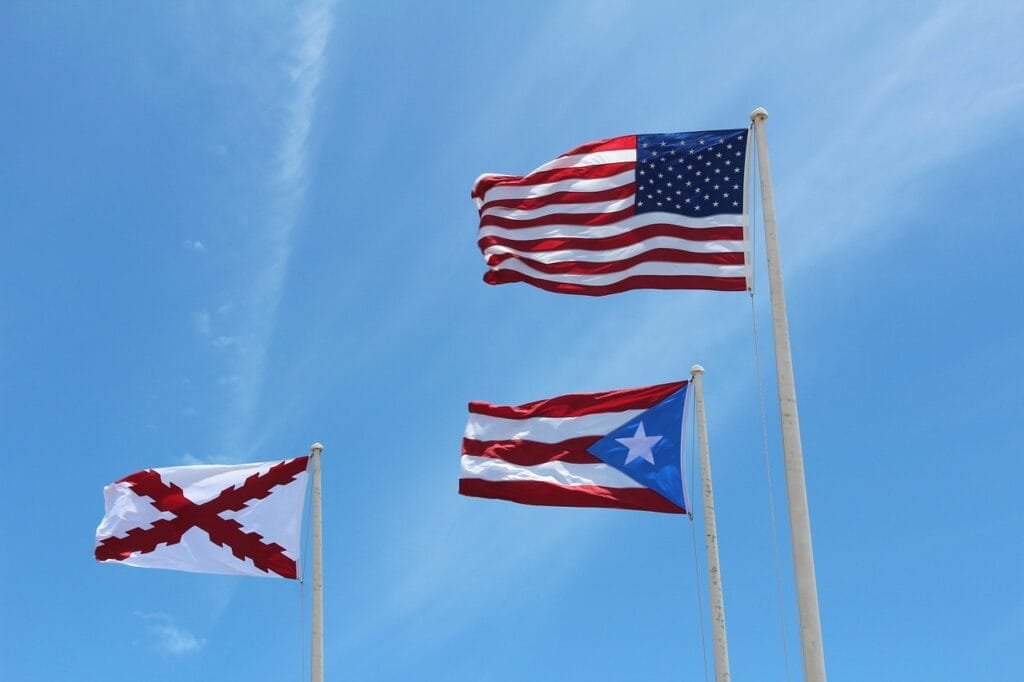 flags, puerto rico, united states